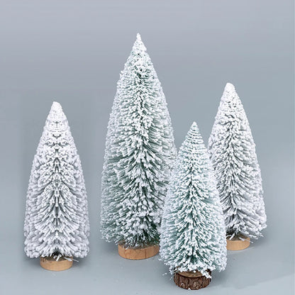 Mini Artificial Snow Pine Christmas Tree Ornaments