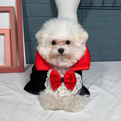 Dogs Halloween Vampire Cape – Cosplay Outfit for Small & Medium Dogs, Festival & Christmas Dress-Up Clothes