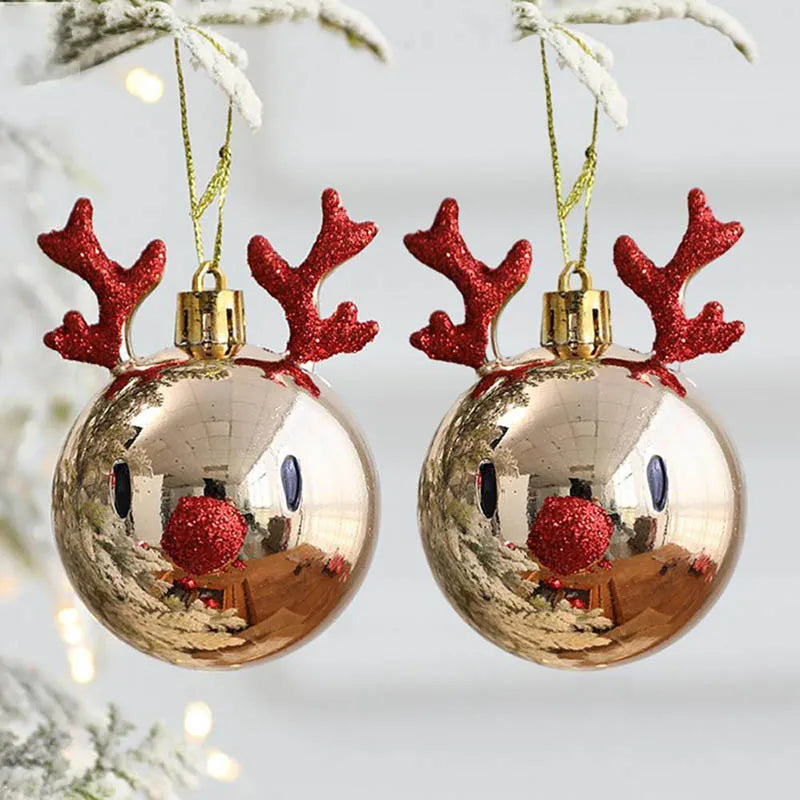 2pcs Elk Christmas Baubles – Festive Tree Ornaments for 2024