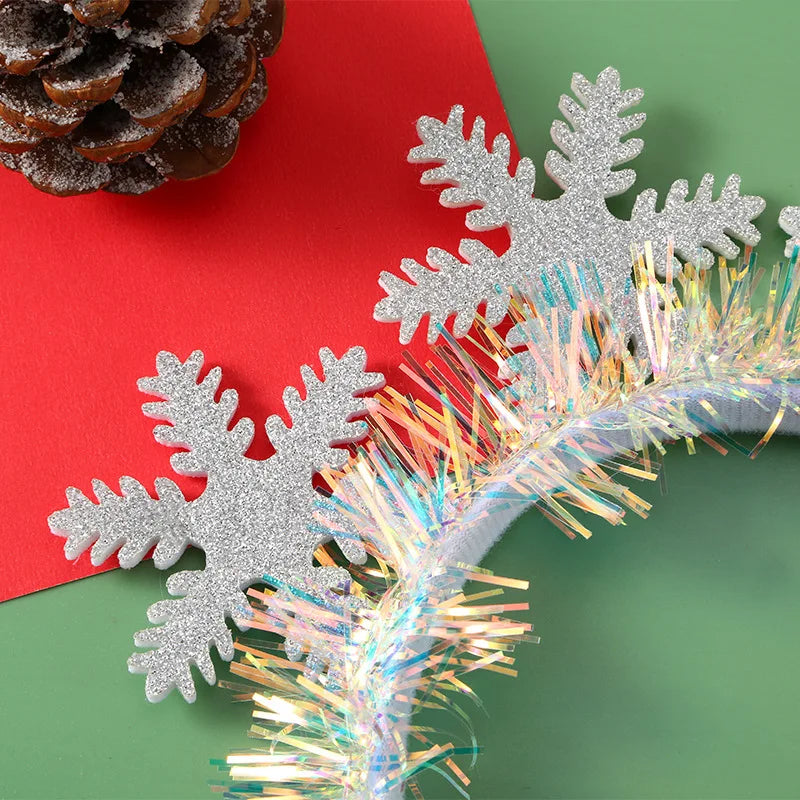 LED Christmas Headband – Snowflake & Xmas Tree Hair Band for 2024 Holiday Decor & Gifts