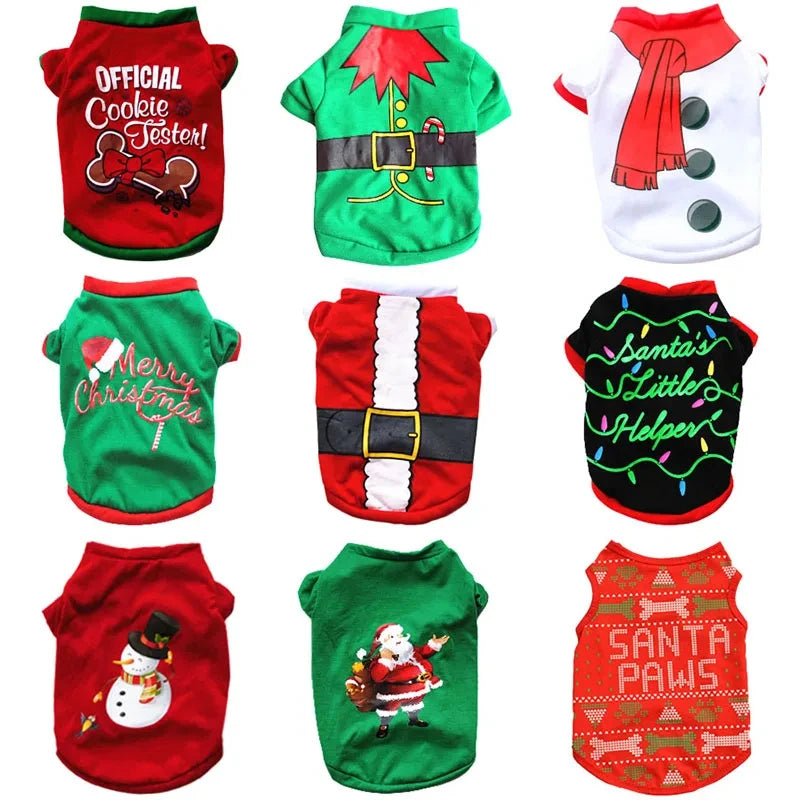 Christmas Dog Clothes – Warm Pet Shirt for Small & Medium Dogs