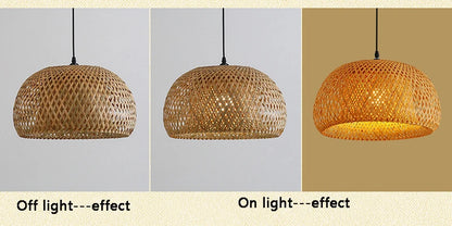 Bamboo Pendant Lamp E27 – Hand Knitted Chinese Style Weaving Hanging Light 30cm | Restaurant & Home Decor Lighting Fixture