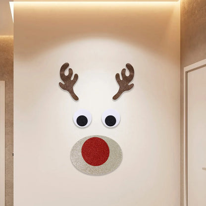 Festive Felt Christmas Door & Window Stickers – Snowman, Santa Claus, and Elk