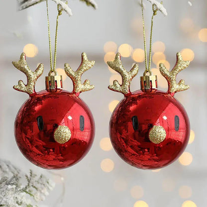 2pcs Elk Christmas Baubles – Festive Tree Ornaments for 2024