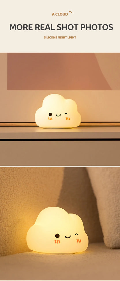 Cake Night Light – Silicone Touch Bedside Lamp for Kids | Kawaii Baby Room Decor & Cartoon Ambient Lighting | Perfect Birthday Gift