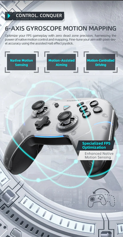 Gamepad Wireless Gaming Controller – Machenike G5 Pro Elite with Hall Trigger Joystick & Mecha-Tactile Buttons for Switch, PC, Android, and iOS