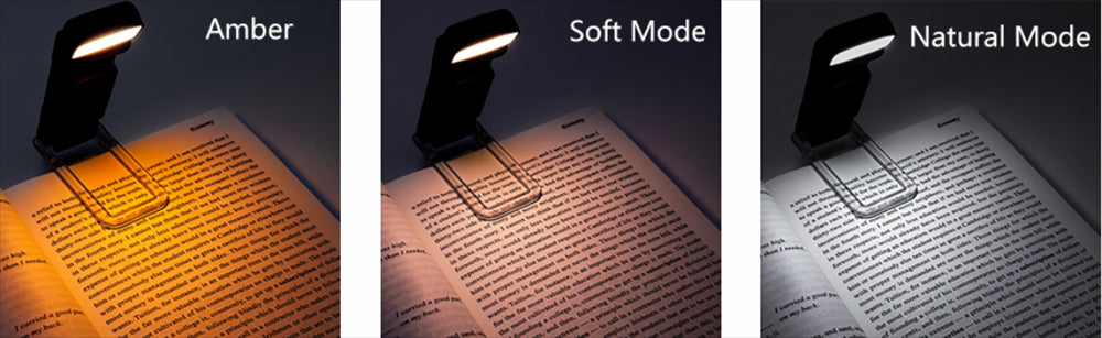 Book Light with Timer – USB Rechargeable Clip-On Reading Lamp | 3 Colors & 5 Brightness Levels, Night Light Bookmark