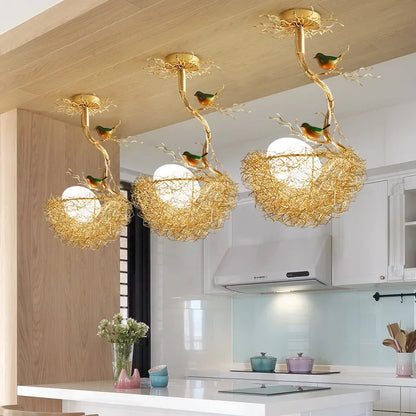 Bird Egg Shaped Chandelier – Rustic Luxury Hanging Minimalist Lamp for Living Room, Dining Table, Kitchen Island & Loft