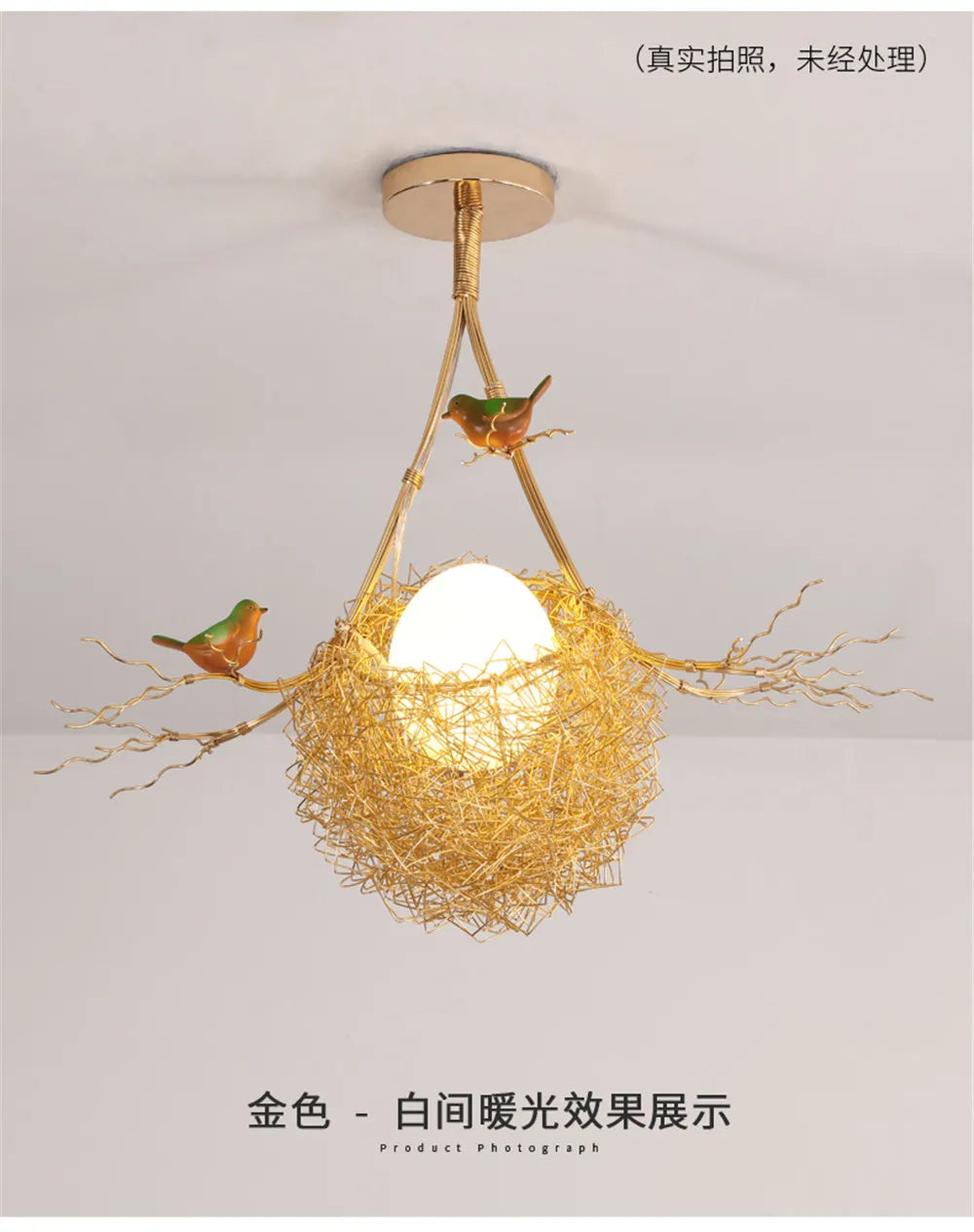 Bird Egg Shaped Chandelier – Rustic Luxury Hanging Minimalist Lamp for Living Room, Dining Table, Kitchen Island & Loft