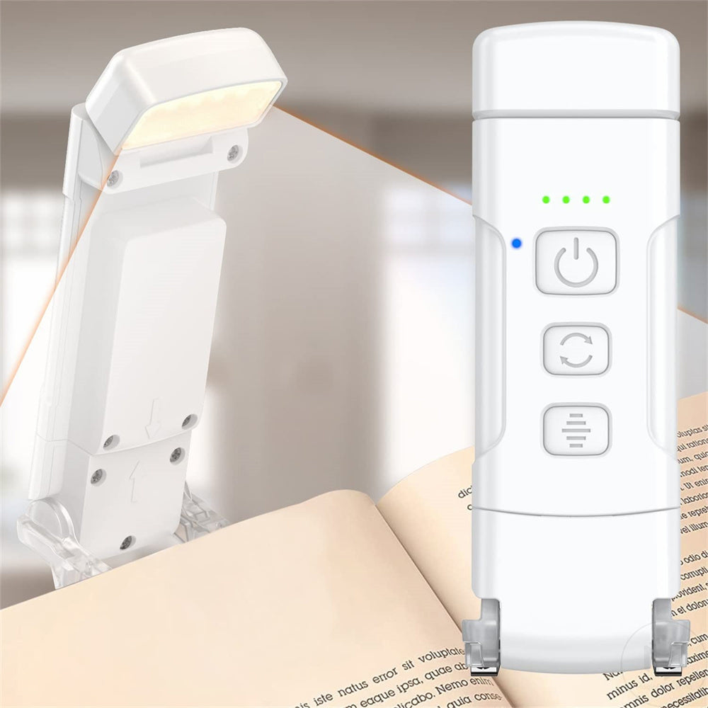 Book Light with Timer – USB Rechargeable Clip-On Reading Lamp | 3 Colors & 5 Brightness Levels, Night Light Bookmark