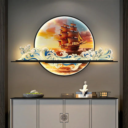 BRIGHT Modern Picture Wall Light – LED Chinese Landscape Mural Lamp for Living Room, Study, Bedroom & Home Decor