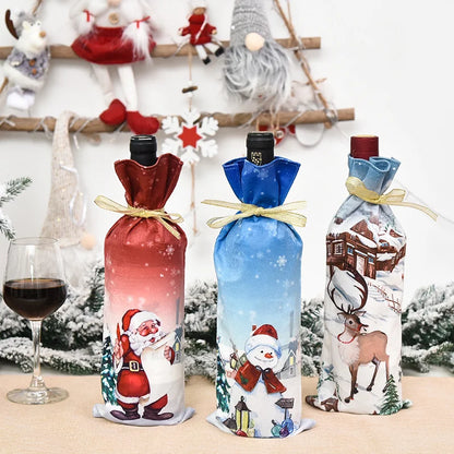 Creative Christmas Wine Bottle Set