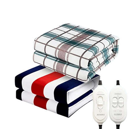 Electric blanket winter warmer, bed heating pad, electric mattress cover, thermal mat with thermostat, home bed warmer, double electric blanket EU/US plug, thick heating mattress pad, dual controller heated blanket, electric bed sheet warmer, synthetic fiber electric blanket.