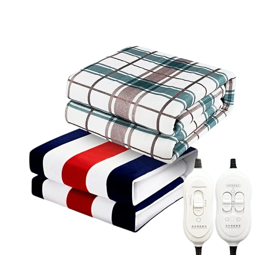 Electric blanket winter warmer, bed heating pad, electric mattress cover, thermal mat with thermostat, home bed warmer, double electric blanket EU/US plug, thick heating mattress pad, dual controller heated blanket, electric bed sheet warmer, synthetic fiber electric blanket.