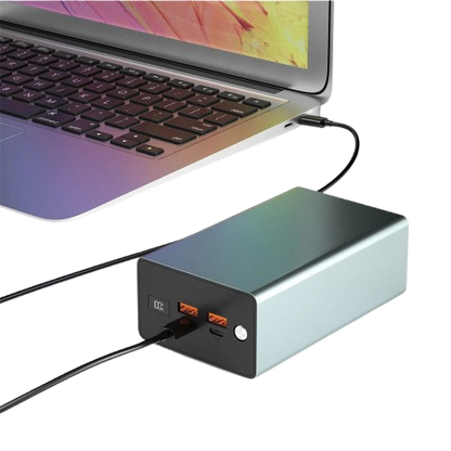 100W power bank for laptops, 30,000mAh portable charger, fast-charging power bank for MacBook, aluminum alloy power bank, dual USB and Type-C power bank

