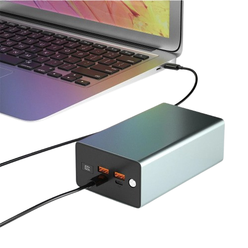 100W power bank for laptops, 30,000mAh portable charger, fast-charging power bank for MacBook, aluminum alloy power bank, dual USB and Type-C power bank

